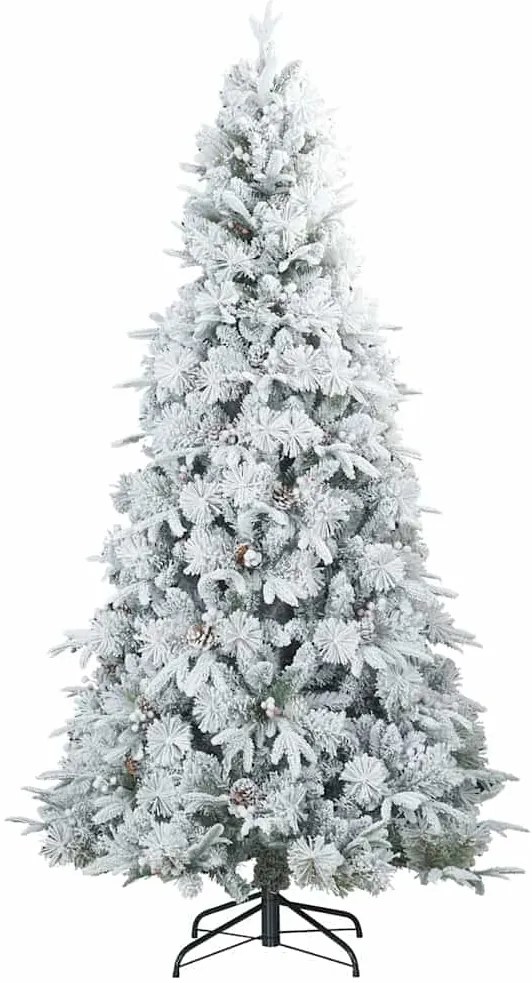 vidaXL Τεχνητό Χριστουγεννιάτικο Δέντρο με Άξονα με βάση Λευκό 240 cm