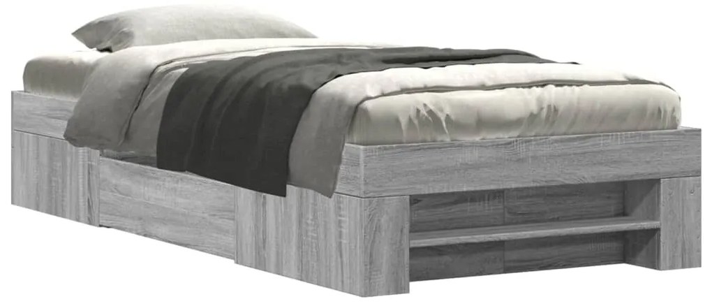vidaXL Πλαίσιο Κρεβατιού Γκρι Sonoma 90 x 190 εκ. Επεξεργασμένο Ξύλο