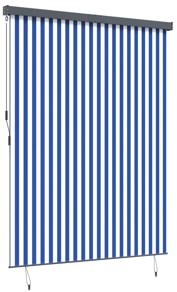 vidaXL Εξωτερικό ρολό Striped Μπλε και λευκό 200 x 250 εκ. ύφασμα