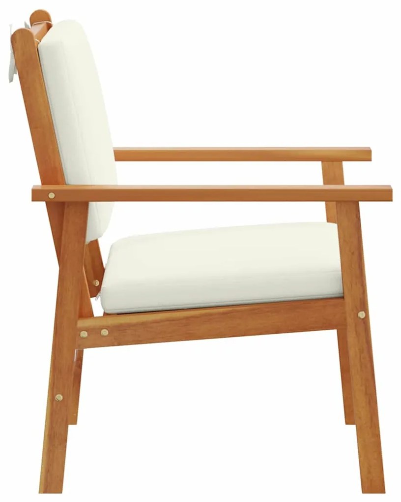 vidaXL Καρέκλα Κήπου 2 pcs Κρέμες λευκό Στερεό Ξύλο Ακακίας