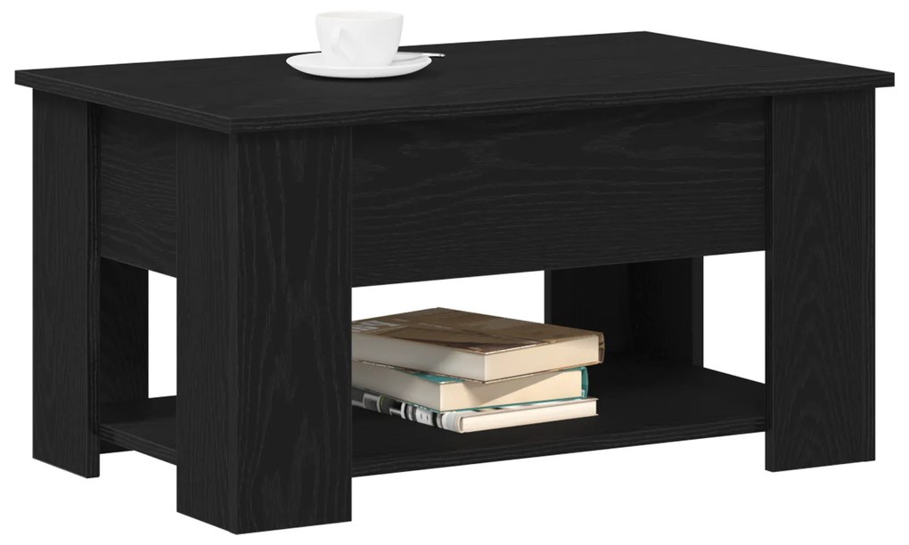 vidaXL Μαύρο Τραπέζι Καφέ 79x49x41 εκ. Φτιαγμένο από Επεξεργασμένο Ξύλο