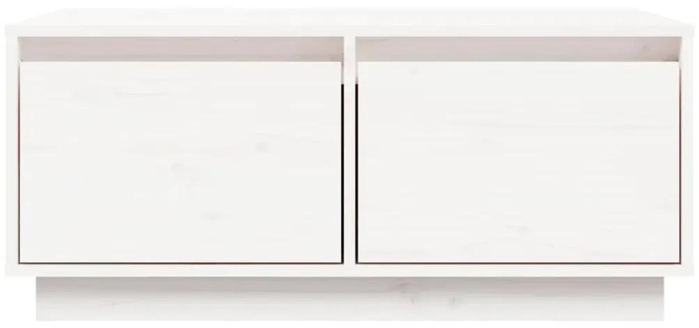 vidaXL Τραπεζάκι Σαλονιού Λευκό 80 x 50 x 35 εκ. από Μασίφ Ξύλο Πεύκου
