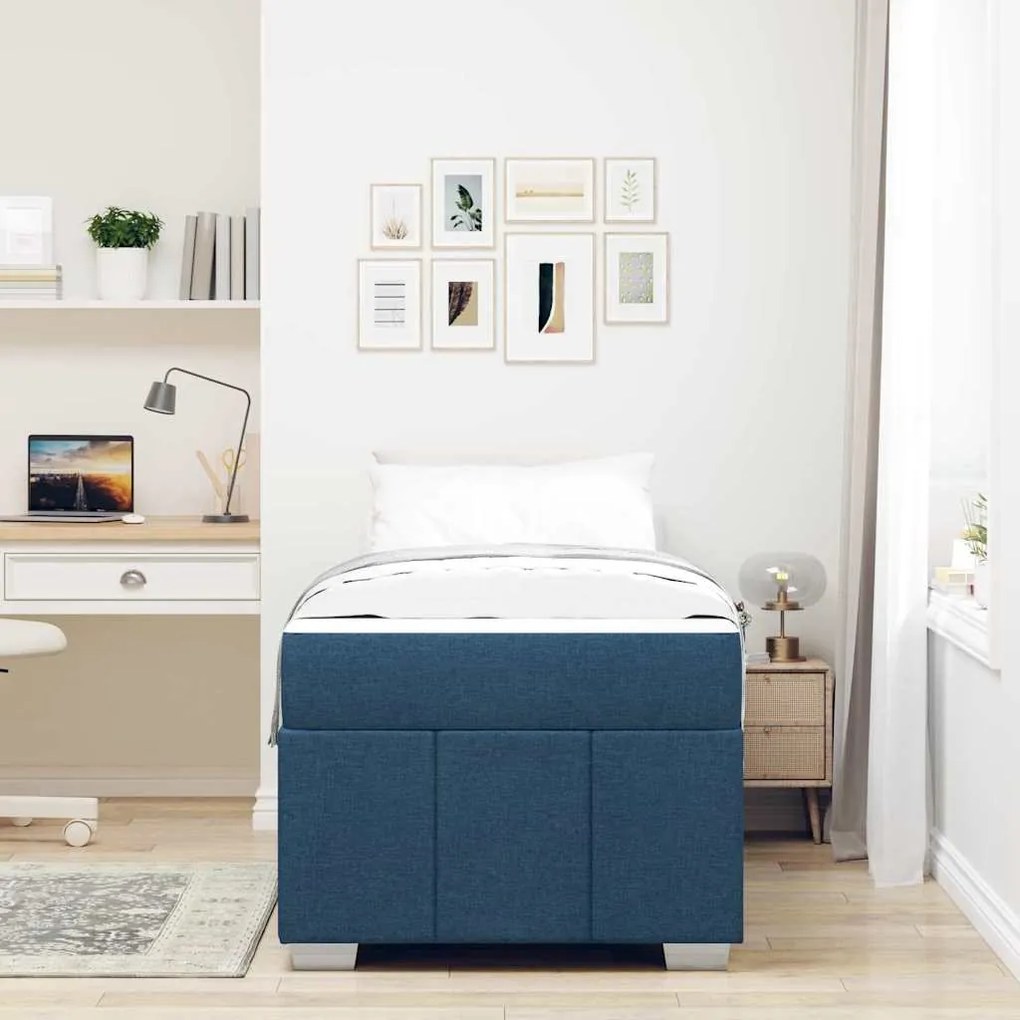 vidaXL Σκελετός Κρεβατιού Μπλε 120 x 190 cm ύφασμα