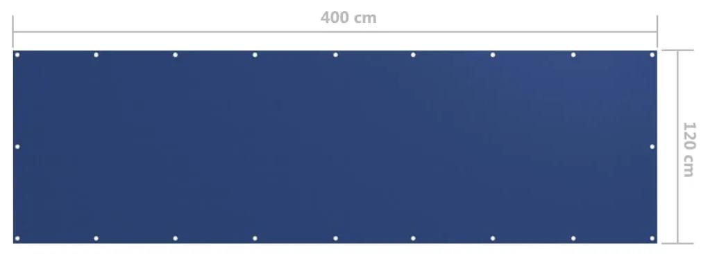 vidaXL Διαχωριστικό Βεράντας Μπλε 120 x 400 εκ. Ύφασμα Oxford