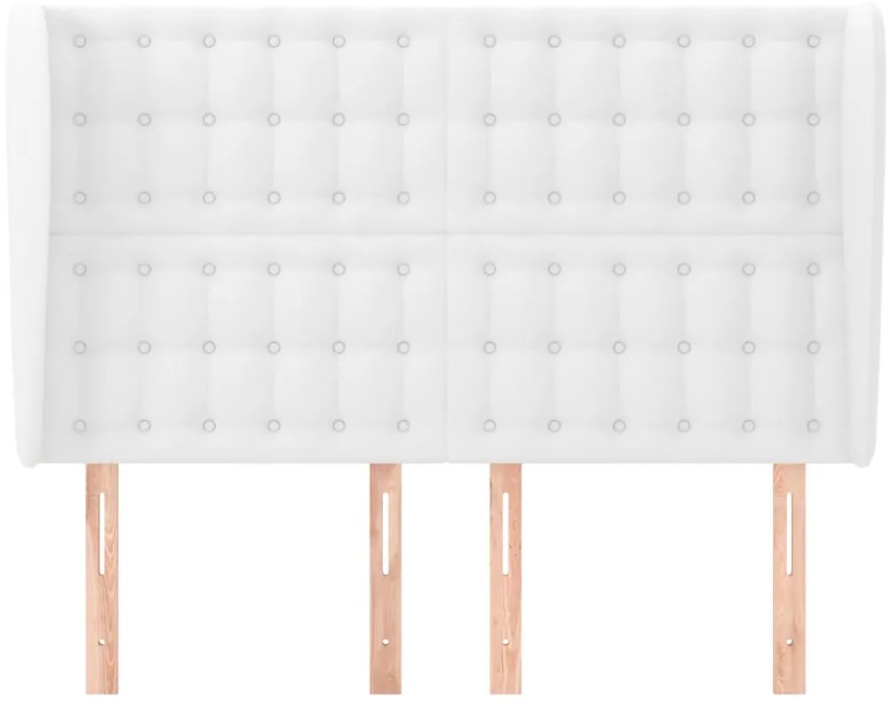vidaXL Κεφαλάρι με Πτερύγια Λευκό 147x23x118/128 εκ. Συνθετικό Δέρμα