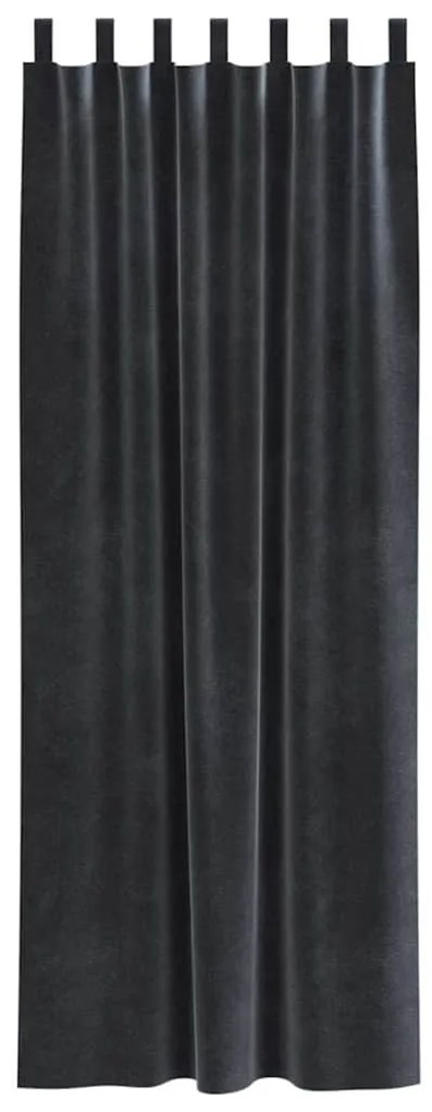 vidaXL Κουρτίνες με κουρτίνες 2 pcs Σκούρο γκρι 140 x 260 cm Βελούδο