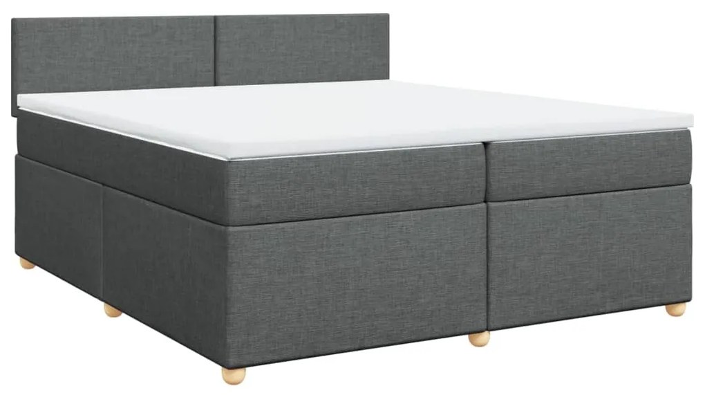 ΚΡΕΒΑΤΙ BOXSPRING ΜΕ ΣΤΡΩΜΑ ΣΚΟΥΡΟ ΓΚΡΙ 200X200 ΕΚ. ΥΦΑΣΜΑΤΙΝΟ 3286781