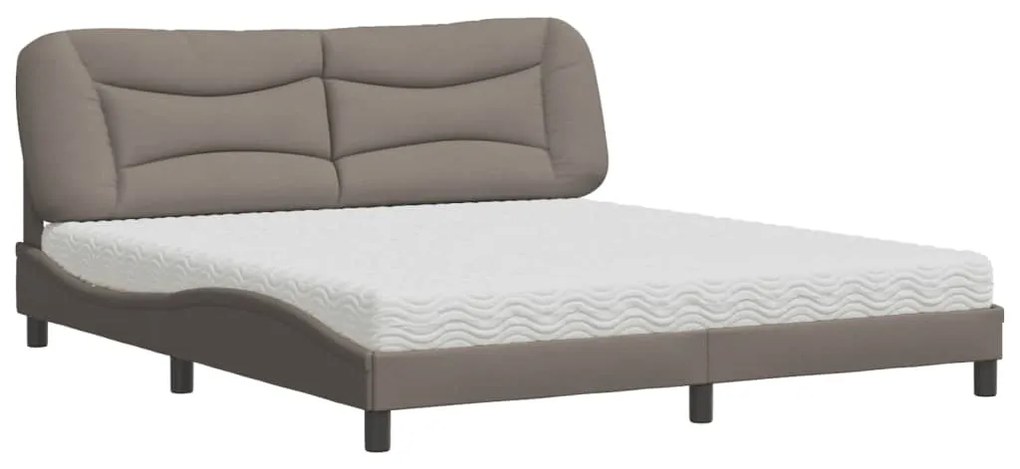 vidaXL Κρεβάτι Taupe 180x200 εκ. Υφασμάτινο