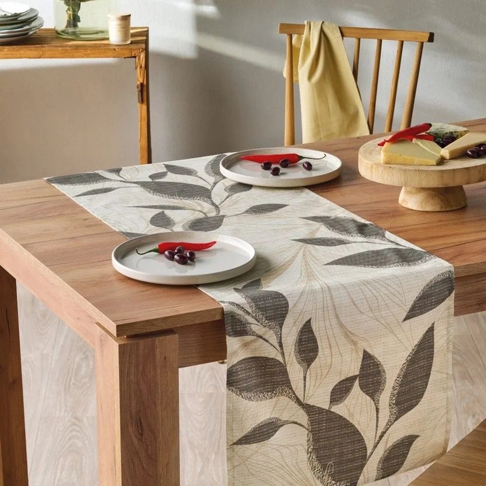 Runner Felce (Σετ 2τμχ) Beige-Grey Kentia 45Χ140 Βαμβάκι-Πολυέστερ