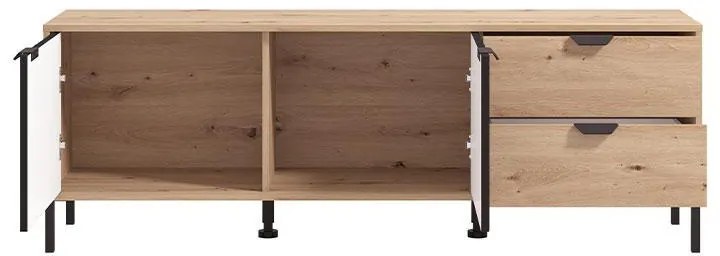 Έπιπλο Τηλεόρασης Vandea 157 3K2F2V Artisan Oak - Μαύρο Μάτ 157x40x54 εκ. 157x40x54 εκ.