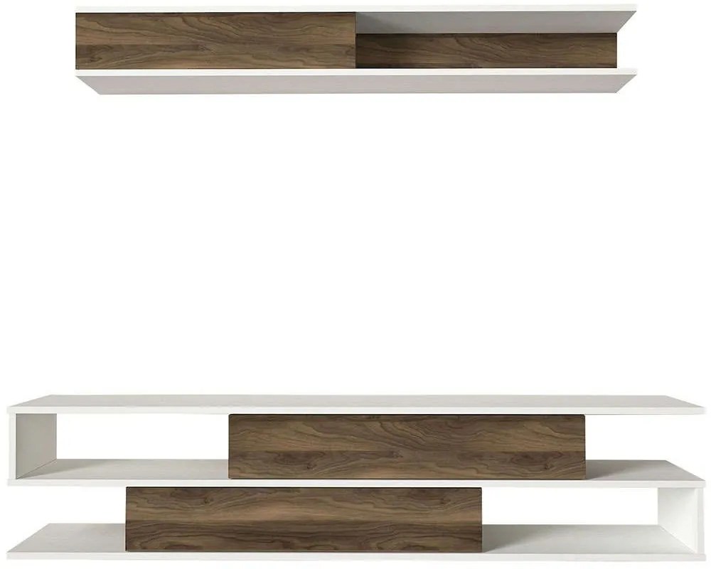 Σύνθεση Τηλεόρασης Manyetik 756FRN3039 176x31,5x39,6cm White-Walnut
