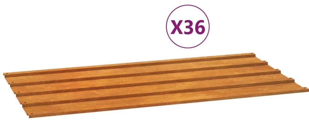 vidaXL Πάνελ Οροφής 12 τεμ. Σκουριασμ. 80x44εκ Ατσάλι Σκληρ. στον Αέρα