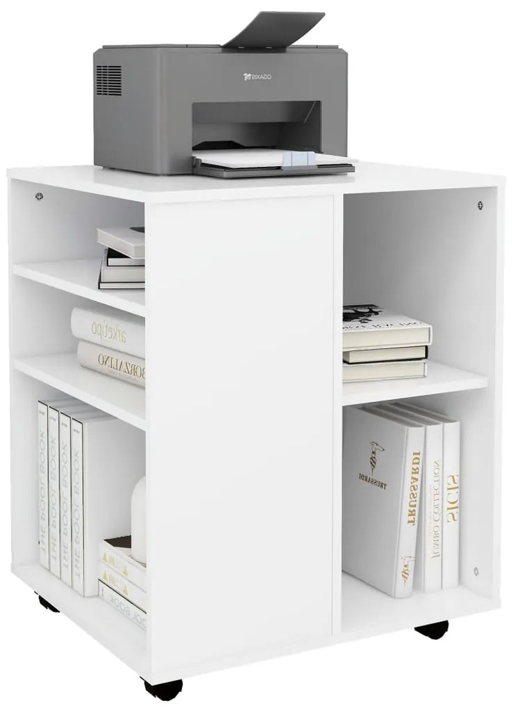vidaXL Ντουλάπι Τροχήλατο Λευκό 60 x 53 x 72 εκ. από Επεξ. Ξύλο