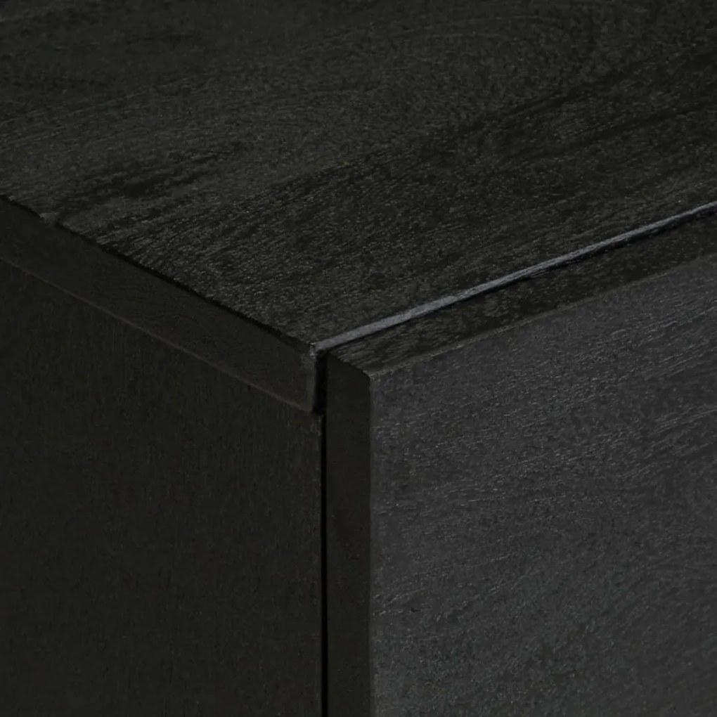 vidaXL Κομοδίνα 2 τεμ. Μαύρα 40 x 33 x 46 εκ. από Μασίφ Ξύλο Μάνγκο