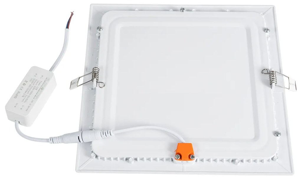 GloboStar® 60199 Χωνευτό LED Panel 20W 2060lm 120° AC 220-240V IP20 Μ22.5 x Π22.5 x Υ1.9cm Θερμό Λευκό 2700K - 3 Χρόνια Εγγύηση