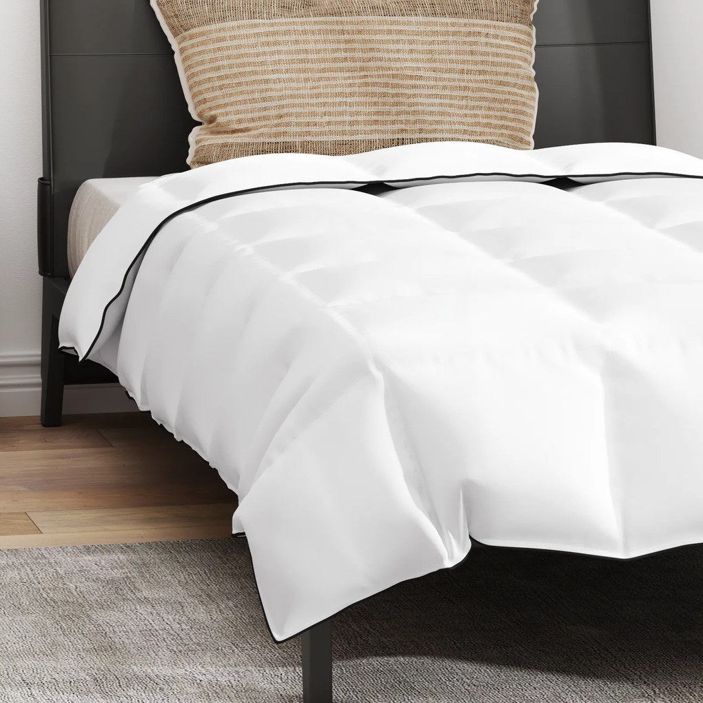 vidaXL Πάπλωμα με μαξιλάρι 2 pcs Λευκό 140 x 200 cm Πούπουλο
