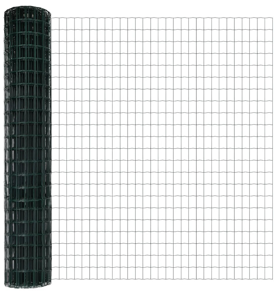 vidaXL Euro Fence με 7 Πασσάλους 1.5x10 m Γαλβανισμένος Χάλυβας Πράσινος