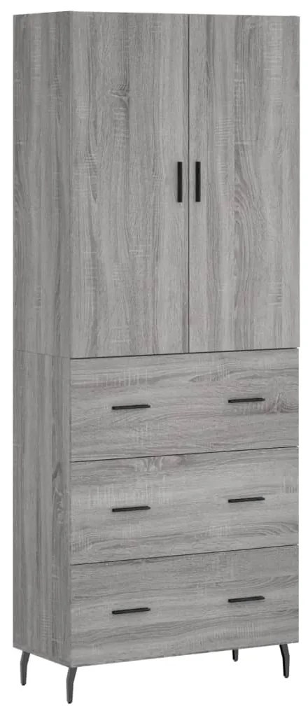 vidaXL Ντουλάπι Γκρι Sonoma 69,5 x 34 x 180 εκ. Επεξεργασμένο Ξύλο