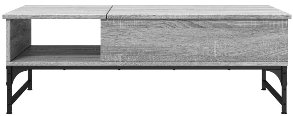 vidaXL Τραπεζάκι Σαλονιού Γκρι Sonoma 100x50x35 εκ. Επεξ. Ξύλο/Μέταλλο
