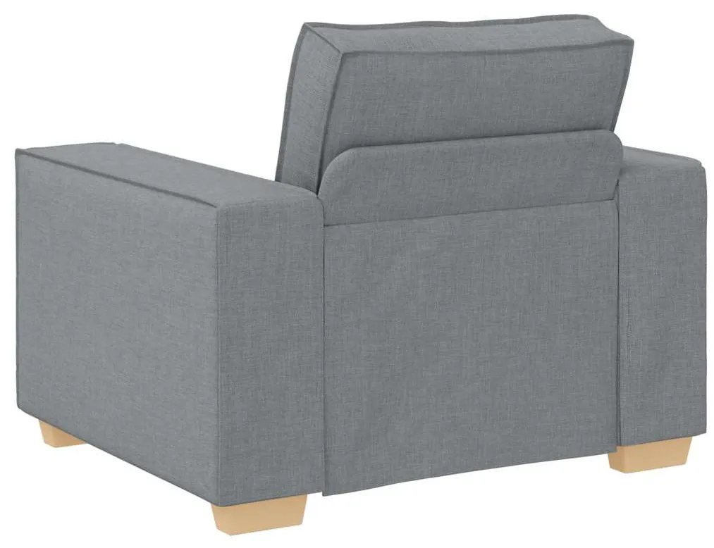 vidaXL Καναπές 3 pcs Ανοιχτό γκρι Ύφασμα μείγματος λινών