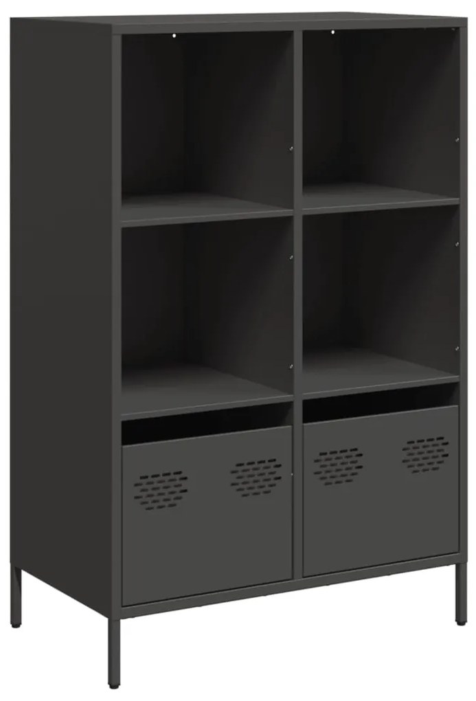 Ντουλάπι Μαύρο 68x39x103,5 εκ. από Χάλυβα - Μαύρο