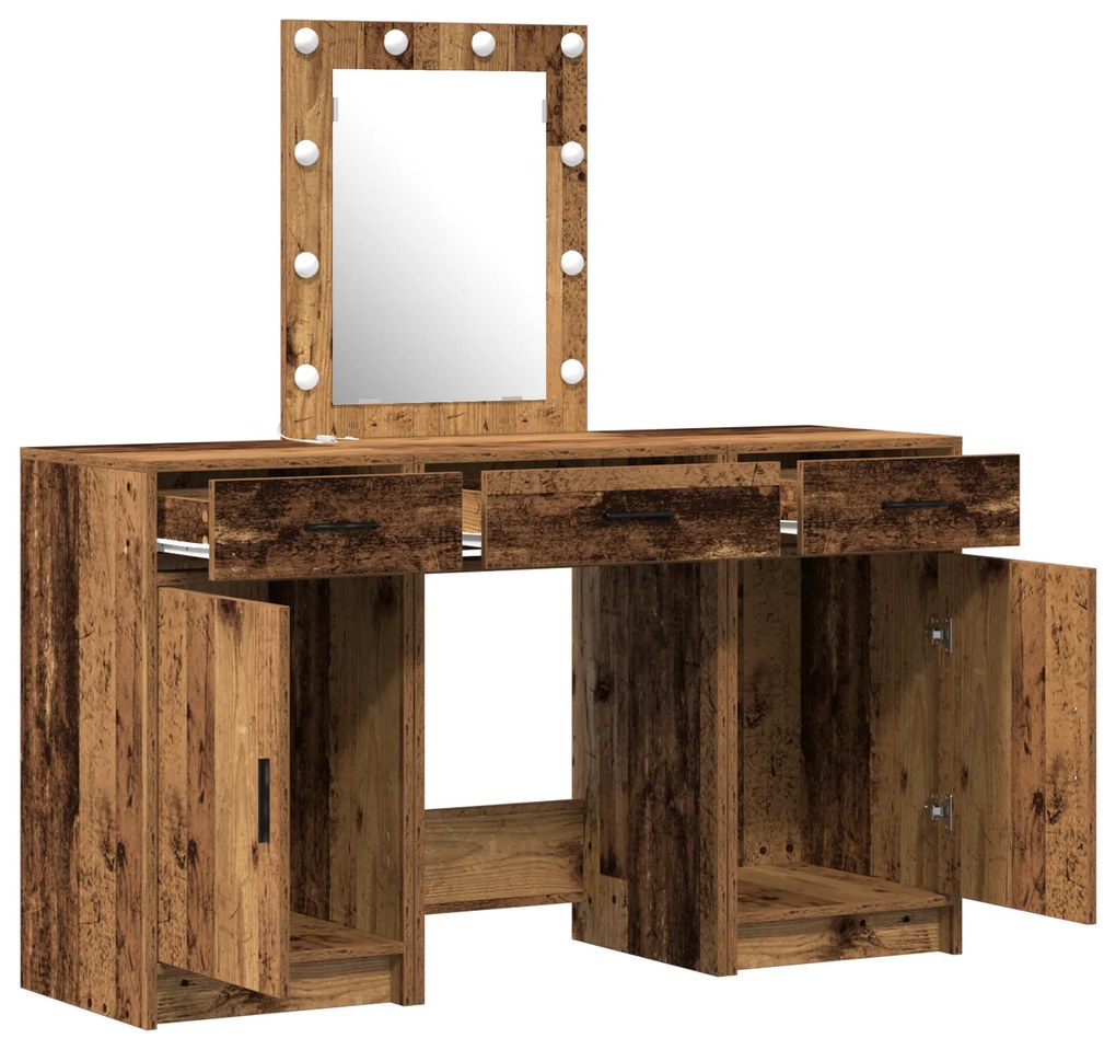 vidaXL Τραπέζι περιποίησης με συρτάρι 3 pcs Καφέ 50 x 41 x 135 εκ