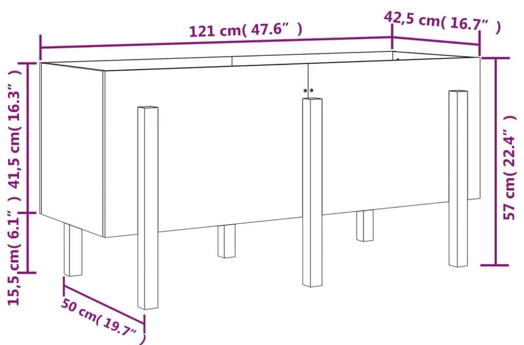 ΖΑΡΝΤΙΝΙΕΡΑ ΥΠΕΡΥΨΩΜΕΝΗ 121 X 50 X 57 ΕΚ. ΑΠΟ ΜΑΣΙΦ ΞΥΛΟ ΠΕΥΚΟΥ 825227