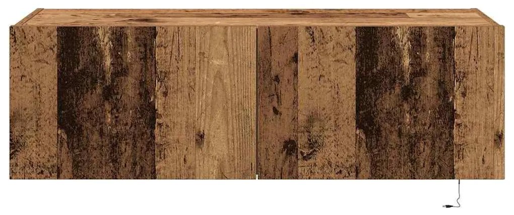 vidaXL Ντουλάπι Τηλεόρασης Τοίχου 2 pcs Παλιό Ξύλο 100 x 35 x 31 cm