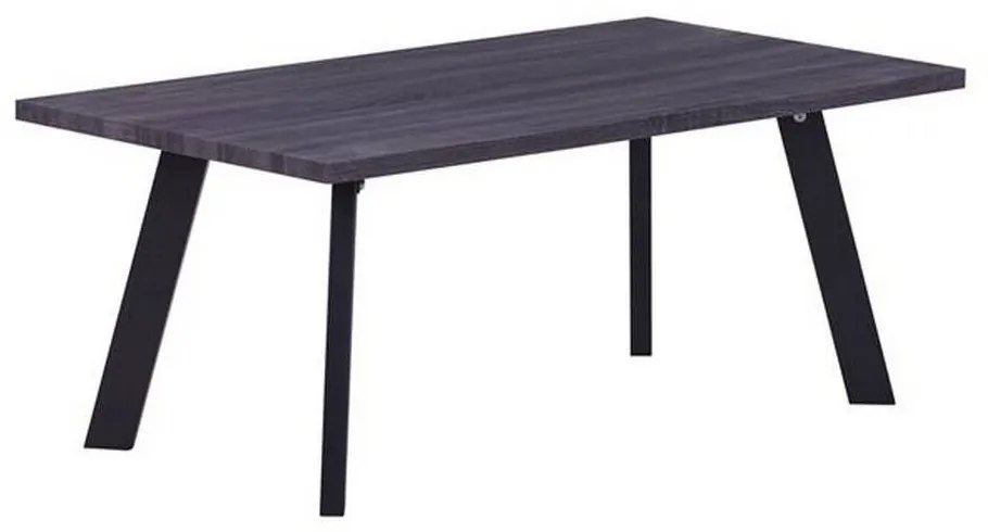 Τραπεζάκι Σαλονιού Baxter 110x60x45cm Grey-Walnut-Black Melamine, Metal