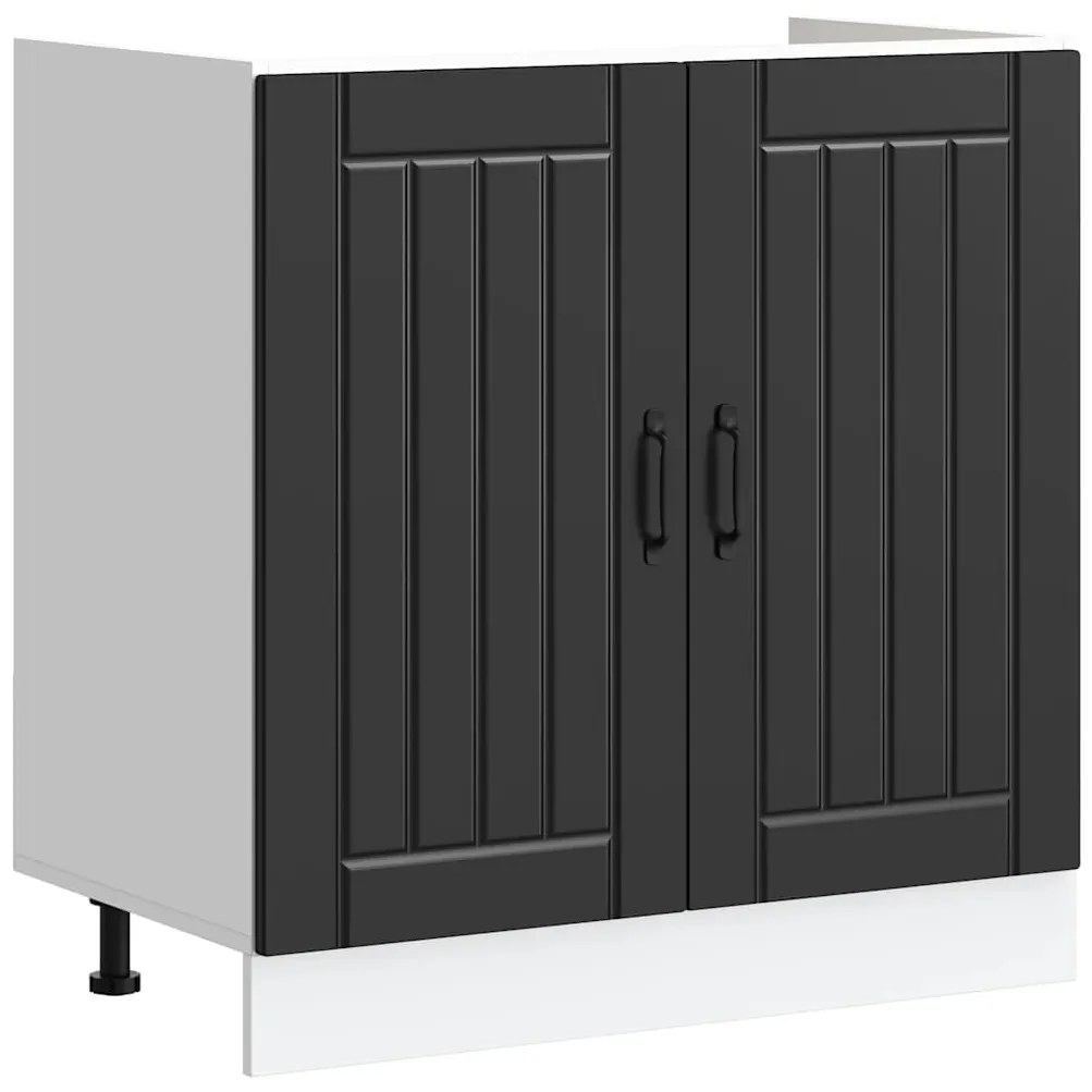 Ντουλάπι βάσης νεροχύτη "Lucca" Μαύρο κατασκευασμένο ξύλο