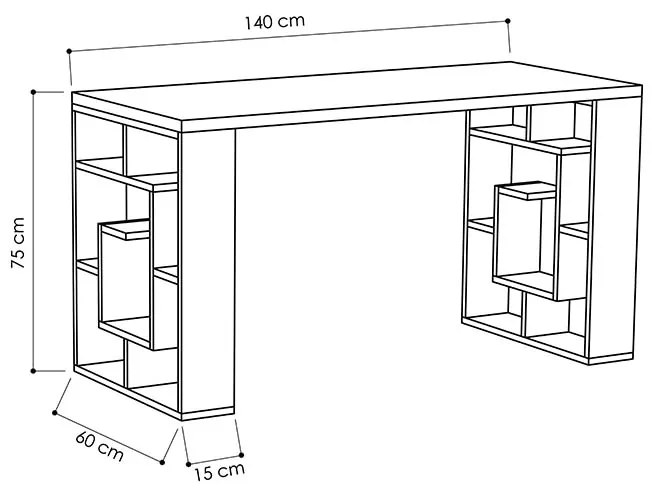 ΓΡΑΦΕΙΟ LABIRENT PAKOWORLD ΛΕΥΚΟ 140X60X75ΕΚ