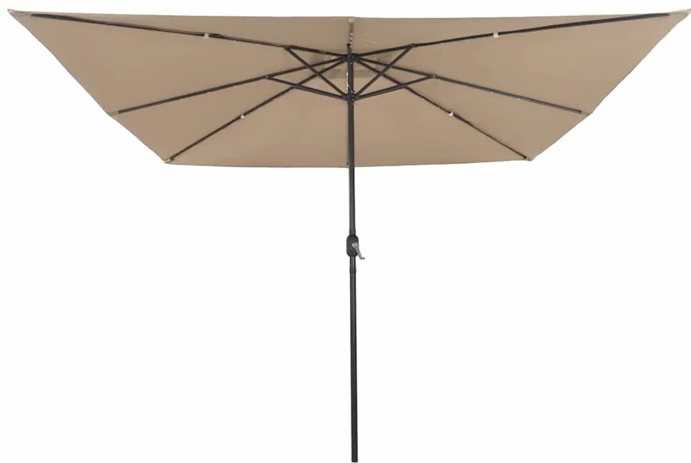 vidaXL Ομπρέλα Κήπου Taupe 295 x 295 x 245 εκ Πολυεστέρας και Χάλυβας