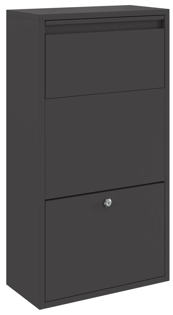 vidaXL Κουτί Πακέτων Μαύρο 44x22x82 εκ. Χάλυβας