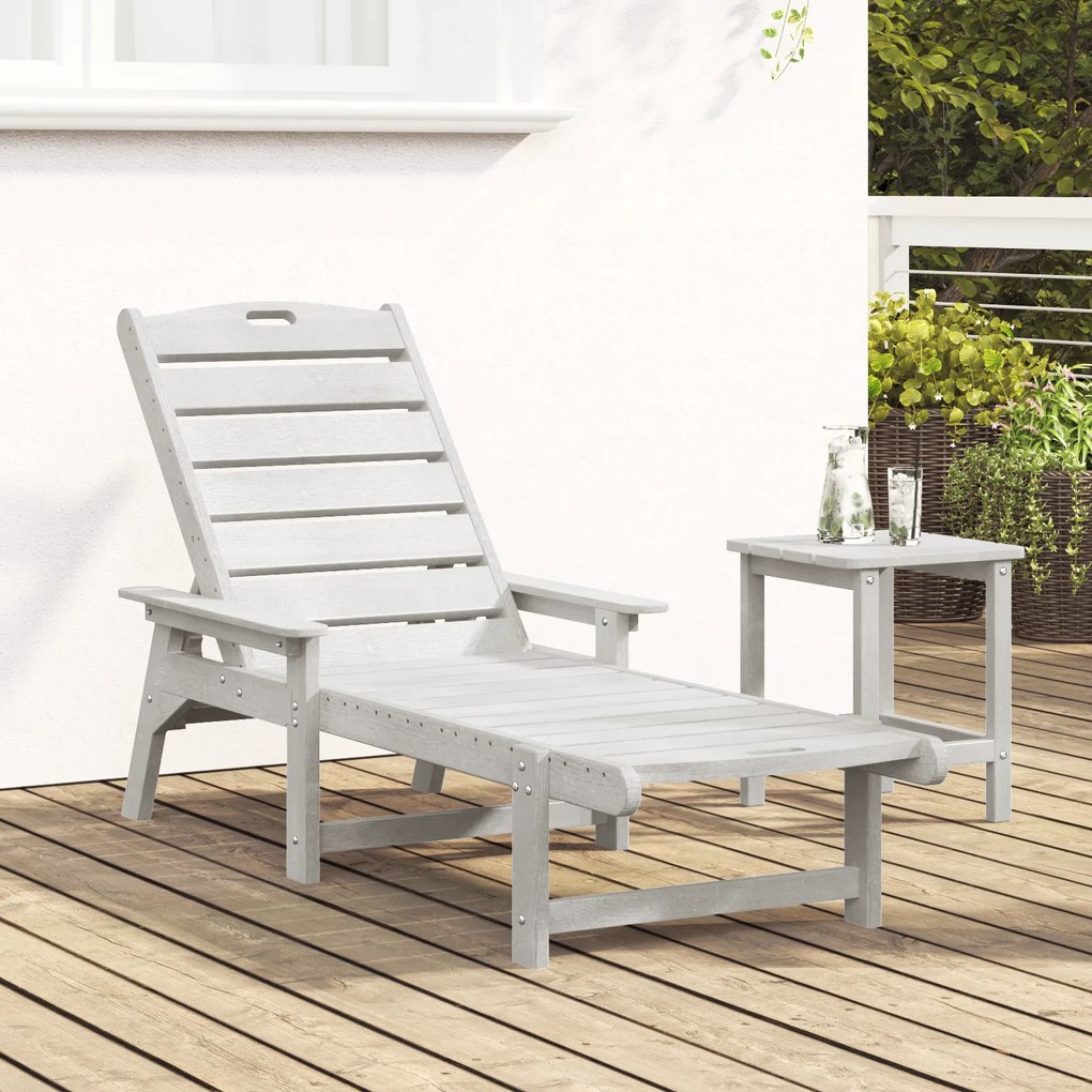 vidaXL Καναπές Ήλιου Λευκός 53x162x98.5 εκ. HDPE