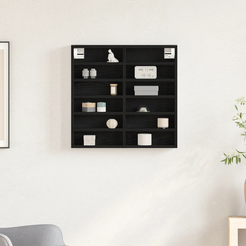 vidaXL Βιτρίνα Μαύρη Δρυς 60x8,5x58 εκ Επεξεργασμένο Ξύλο
