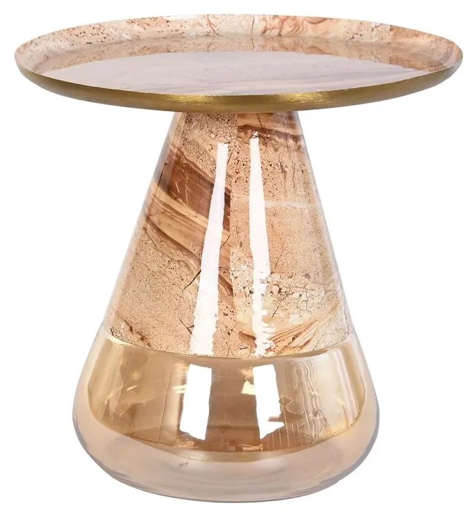 Βοηθητικό Τραπέζι DKD Home Decor Κρυστάλλινο Δίχρωμα Σίδερο 50 x 50 x 49 cm