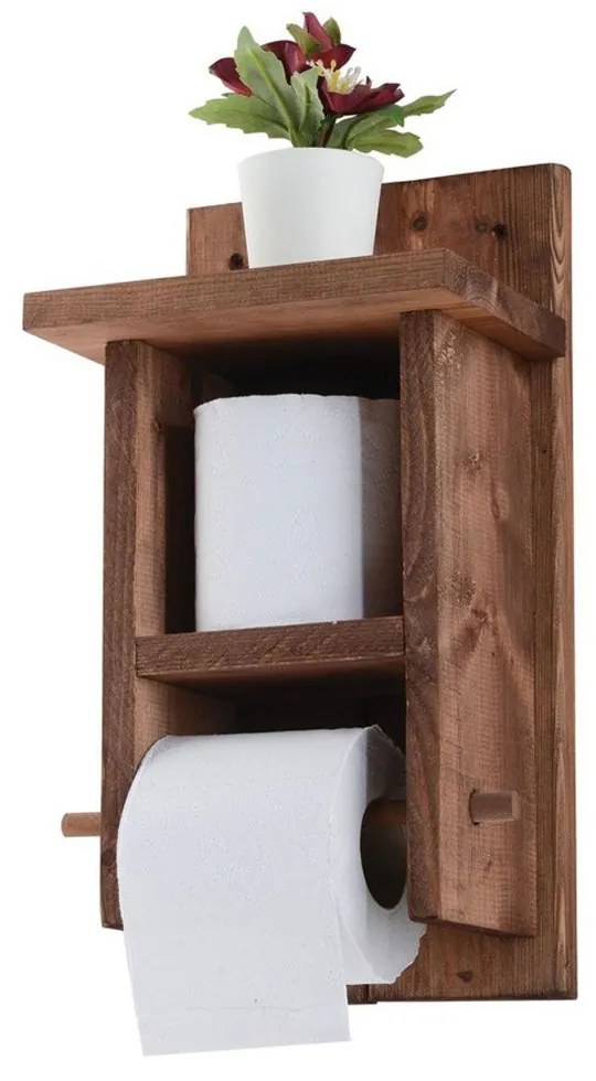 Χαρτοθήκη Μπάνιου Με Ράφι 281MST2328 19x35cm Natural Aberto Design Ξύλο