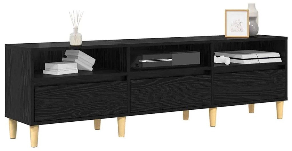 vidaXL Ντουλάπι TV Μαύρη δρυς 150 x 30 x 45 εκ Επεξεργασμένο ξύλο