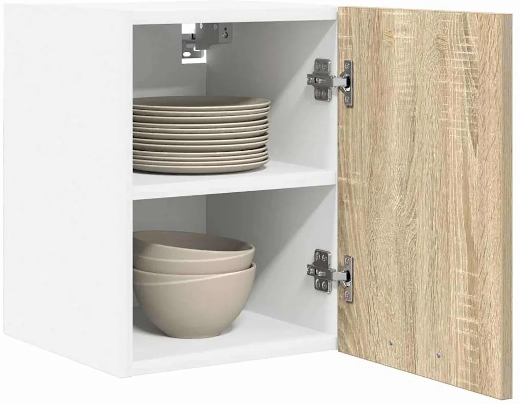 vidaXL Κρεμαστό ντουλάπι Σομόνα Δρυς και Λευκό 30 x 31 x 40 εκ.