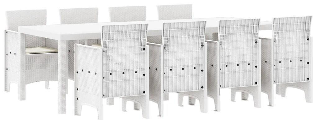 vidaXL Σέτ Εξωτερικής Τραπεζαρίας 9 pcs Ανοιχτό γκρι 250 x 100 x 73 εκ