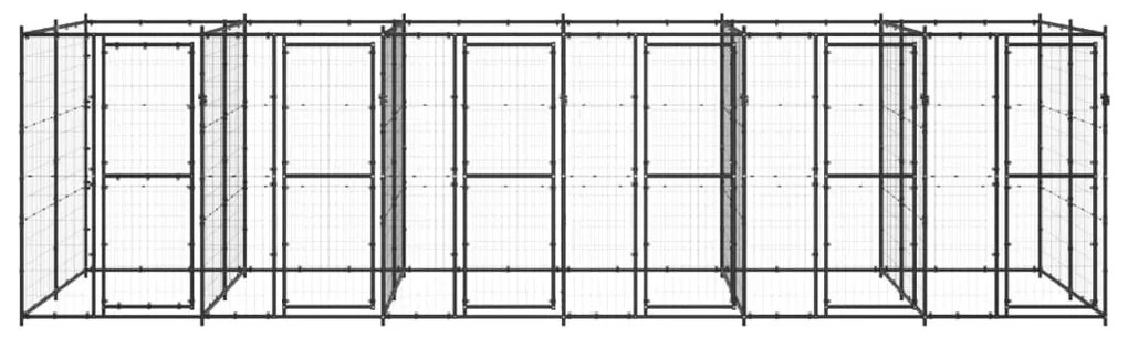 Κλουβί Σκύλου Εξωτερικού Χώρου 14,52 μ² από Ατσάλι  - Μαύρο