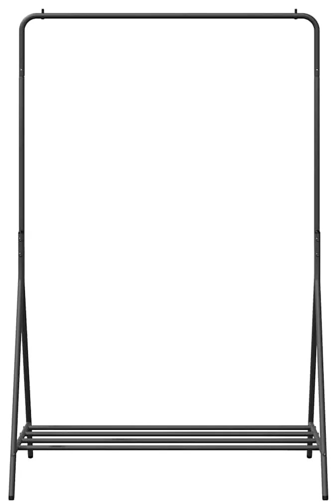 vidaXL Ράφι Ρούχων με αποθήκευση Μαύρο 100 x 56 x 154 εκ Ατσάλι