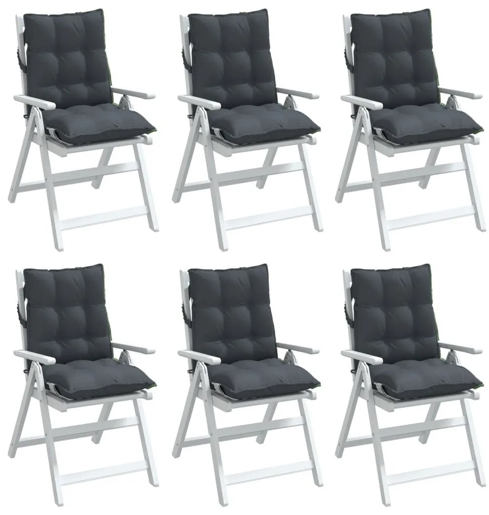 Μαξιλάρια Καρέκλας Χαμηλή Πλάτη 6 τεμ. Ανθρακί Ύφασμα Oxford - Ανθρακί