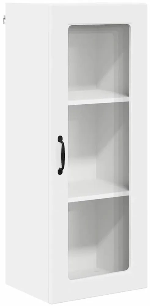 vidaXL Κρεμαστό ντουλάπι κουζίνας με ράφι Υψηλής γυαλάδας λευκό