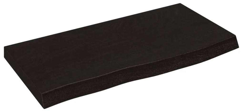 vidaXL Ράφι Τοίχου Σκούρο Καφέ 60x30x(2-4) εκ. Επεξ. Μασίφ Ξύλο Δρυός