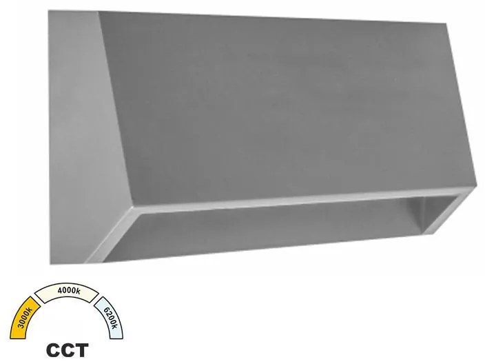 Adeleq Φωτιστικό LED PC Επίτοιχο Εμμέσου Φωτισμού Ορθογώνιο 3W CCT IP65 Γκρι 3-97768