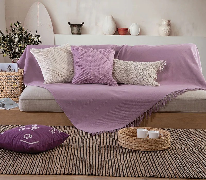 Ριχτάρι Τριθέσιου Fargo Mauve 180x300 - Nef-Nef Homeware