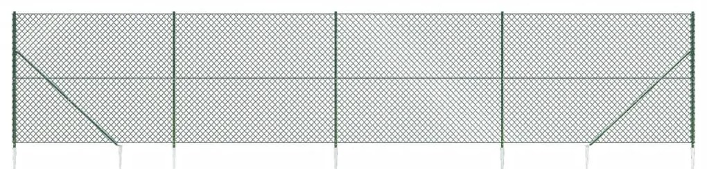 vidaXL Συρματόπλεγμα Περίφραξης Πράσινο 1,6 x 10 μ. με Καρφωτές Βάσεις