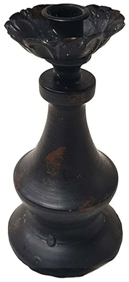 Κηροπήγιο 013.786543 9,5x17,5cm Black Metal