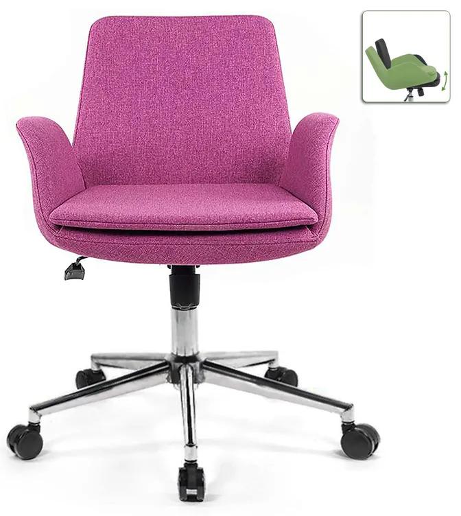 Καρέκλα εργασίας Maxim Up Megapap υφασμάτινη σε ροζ 65x60x90εκ.